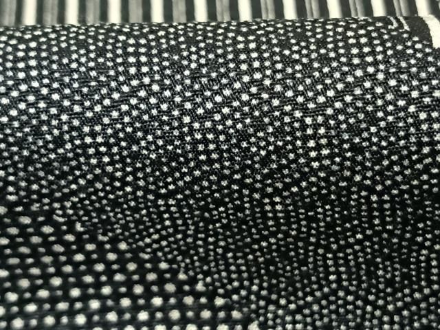  平和屋着物●江戸小紋 斜縞 黒地 正絹 fy 小紋 着物