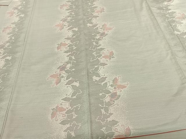 平和屋着物○本場大島紬 白大島 舞蝶間道 やまと誂製 正絹 逸品