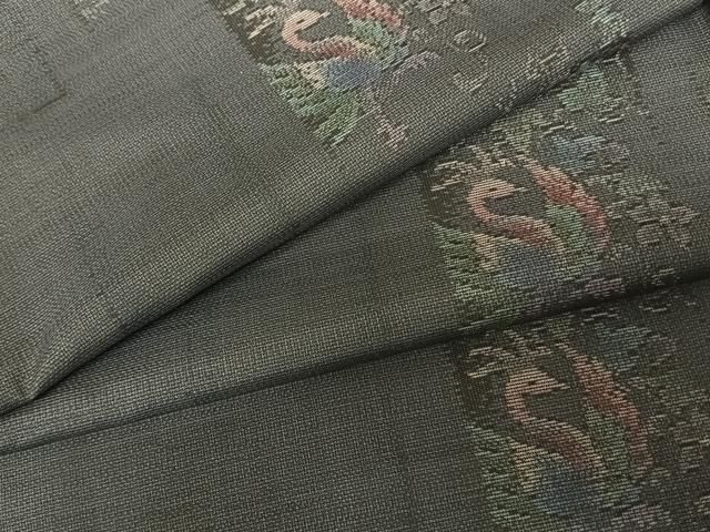 平和屋着物○本場大島紬 カタス9マルキ 色紙花鳥文 正絹 逸品