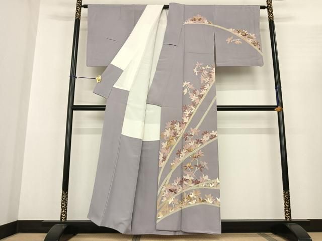 平和屋着物●訪問着 友禅 枝花文 金彩 正絹 fy