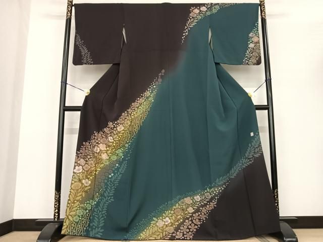 平和屋着物●十日町 名門 滝泰謹製 訪問着 辻が花 暈し染め 金彩 正絹 fy