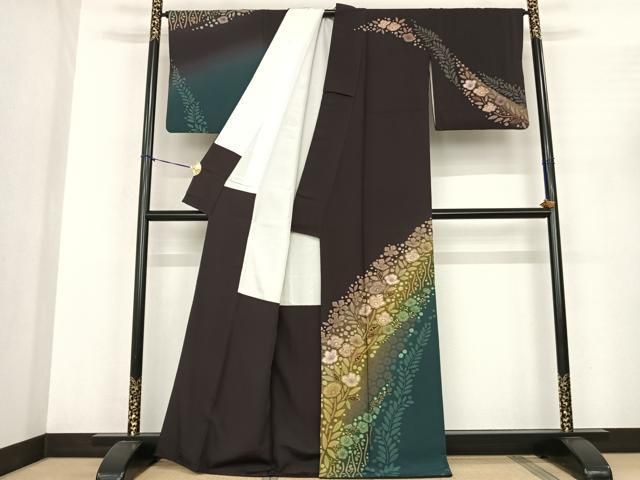 平和屋着物●十日町 名門 滝泰謹製 訪問着 辻が花 暈し染め 金彩 正絹 fy