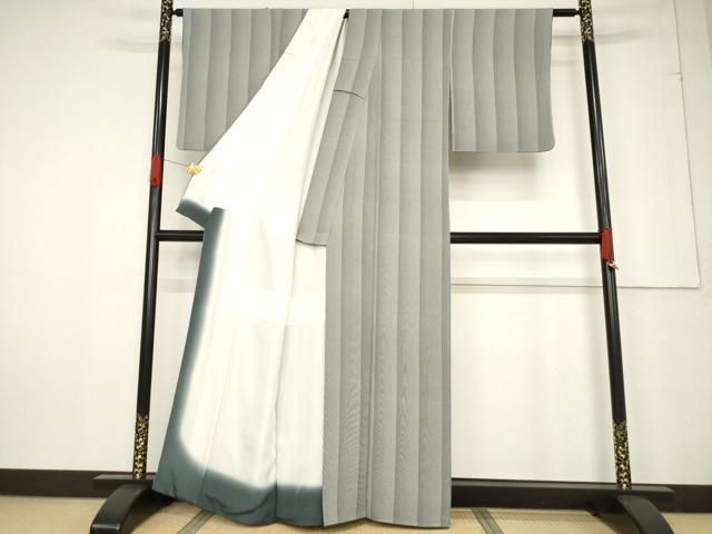 平和屋着物○伝統工芸士 砂川健一 江戸小紋 間道 正絹 逸品 AABF2852ck