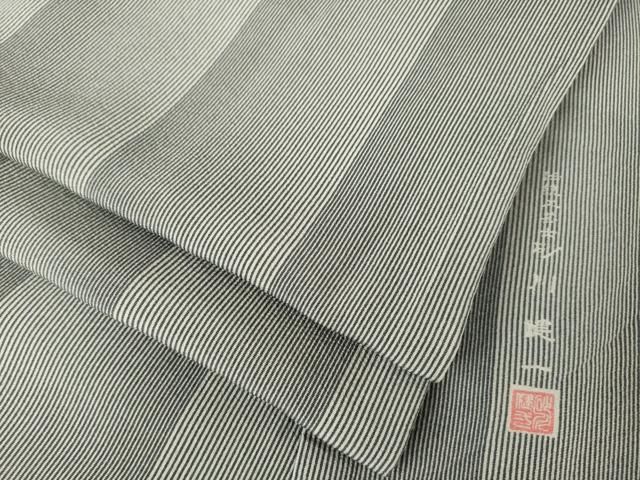 平和屋着物○伝統工芸士 砂川健一 江戸小紋 間道 正絹 逸品 AABF2852ck