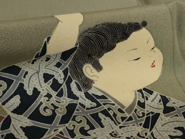 平和屋着物●十日町友禅作家　関口遼一　色留袖　童子遊び　暈し染め　金彩　正絹　逸品　CABC2105ut 平和屋着物○十日町友禅作家 関口遼一 訪問着 童子遊び 暈し染め 正絹