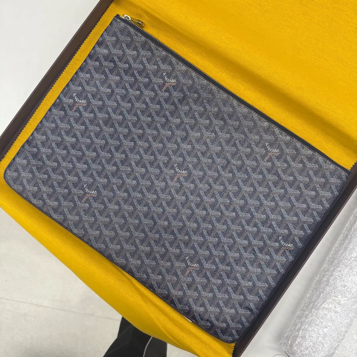 A級 Masion Goyard ゴヤール ネイビー GM クラッチバッグ