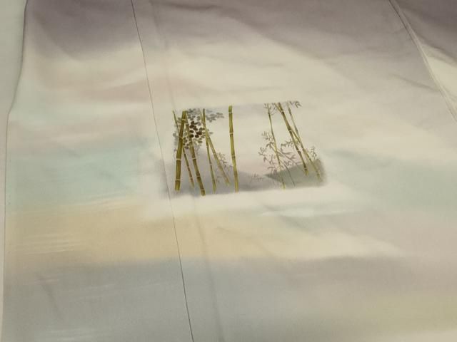  平和屋着物●一真工房 加藤一真 風彩染 訪問着 竹林風景文 暈し染め 正絹 ♥ nf 訪問着 付け下げ 着物