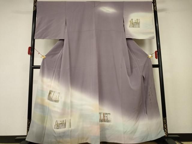 平和屋着物●一真工房 加藤一真 風彩染 訪問着 竹林風景文 暈し染め 正絹 ♥ nf