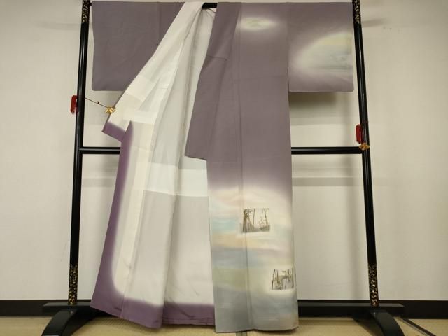 平和屋着物●一真工房 加藤一真 風彩染 訪問着 竹林風景文 暈し染め 正絹 ♥ nf