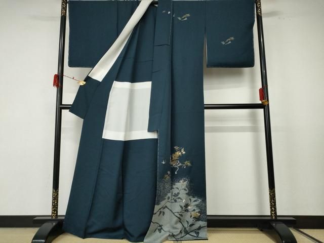 平和屋着物●訪問着 竹屋町刺繍 雪輪吉祥文 金彩 背抜き仕立て 正絹 ♥ nf