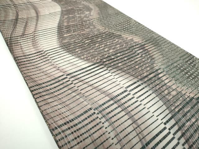 平和屋着物○両面 全通柄袋帯 大江山 鬼紬 変わり花間道 銀彩 証紙付き