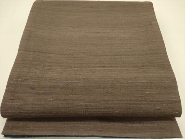 平和屋着物●両面 全通柄袋帯 紬地 霞文 正絹 op