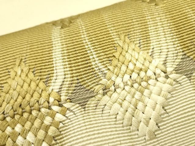 絹 袋帯☆【ひなや工房 くむ・あむ・おる】伊豆蔵明彦 唐組 金糸×紫 お太鼓柄 平和屋着物○極上 ひなや工房 くむ・あむ・おる 伊豆蔵明彦 唐組 太鼓