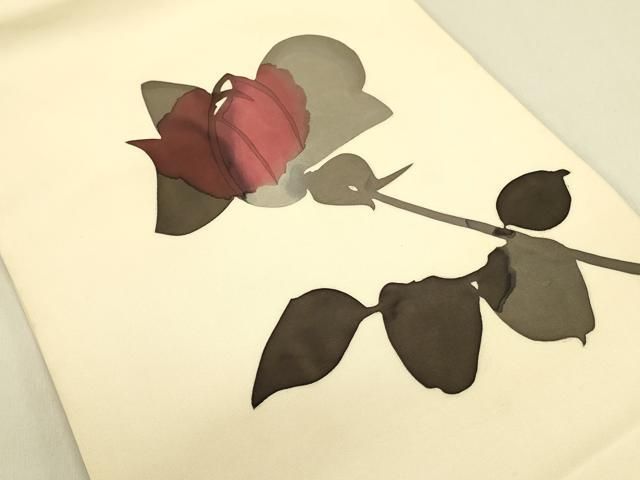 平和屋着物○日展染色作家 高久空木 ろうけつ染 塩瀬 九寸開き名古屋帯