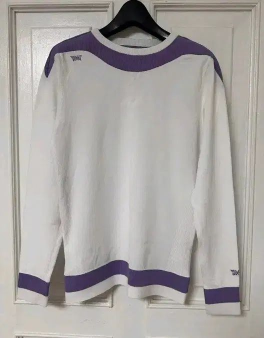 PXG 白 PURPLE パープル ラウンドネック ファーニット