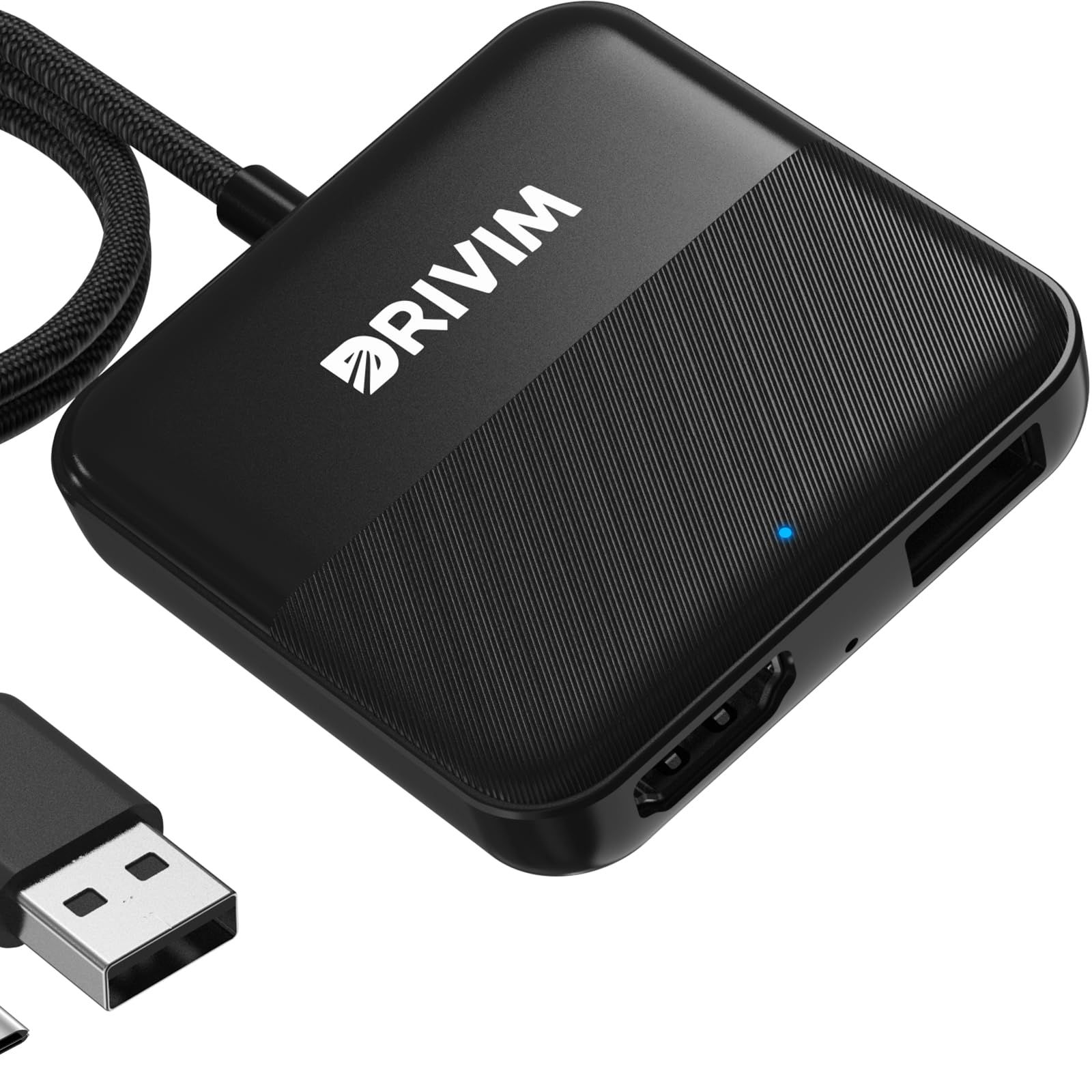 DRIVIM マルチメディアアダプター HDMI入力端末 Car TV Mate カーテレビメイト HDMI出力のTV stick|スクリーンキャスター|DVDなど接続 USB Type-C交換アダプタ付き 有線CarPlay搭載車両 技適取得済み品