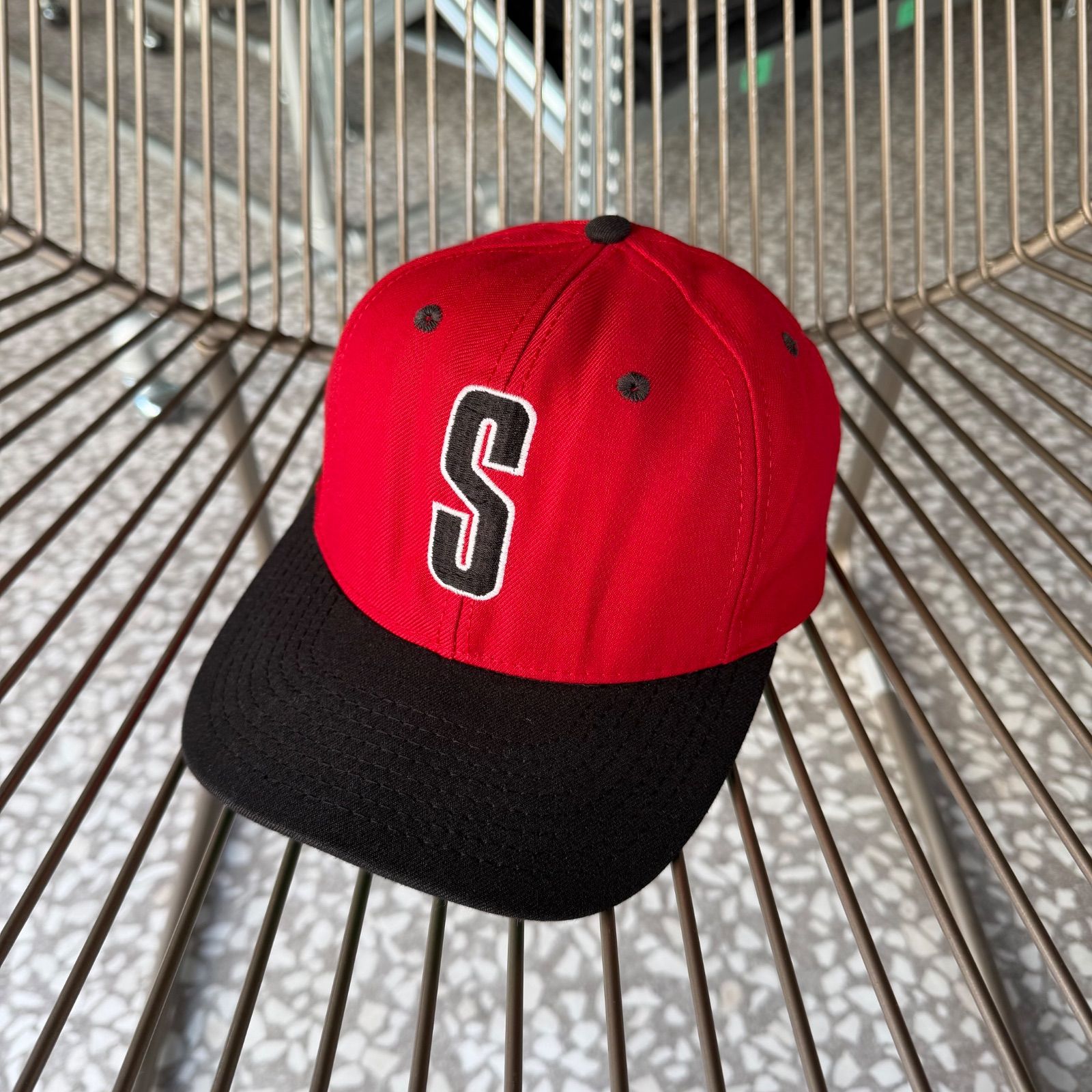 STUSSY 90’s cap size Free オールドステューシー カラー 帽子 ストリート S刺繍ロゴ キャップ 横ノリ B系