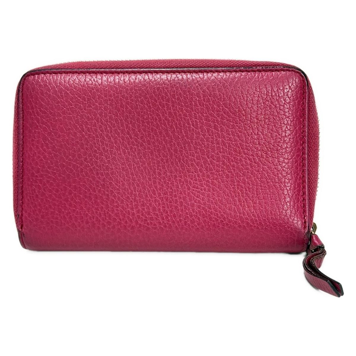 GUCCI グッチ 2つ折り財布 - 354497 ピンク ラウンドファスナー レザー