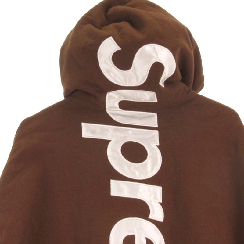 supreme 24fw パーカー　ブラウン Supreme Satin Appliqué Hooded Sweatshirt (FW24) - $158