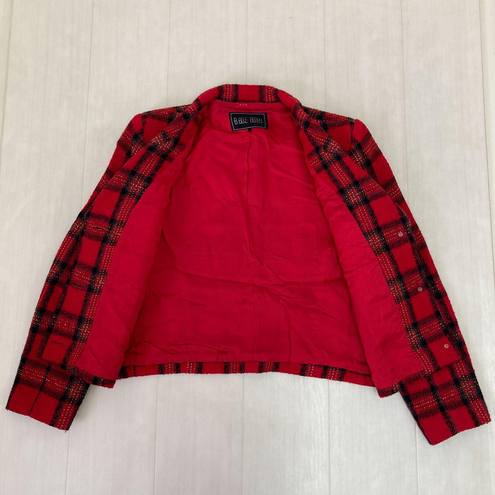 日本製 90s vintge B.BLUE BERRY ヴィンテージ チェックテーラード