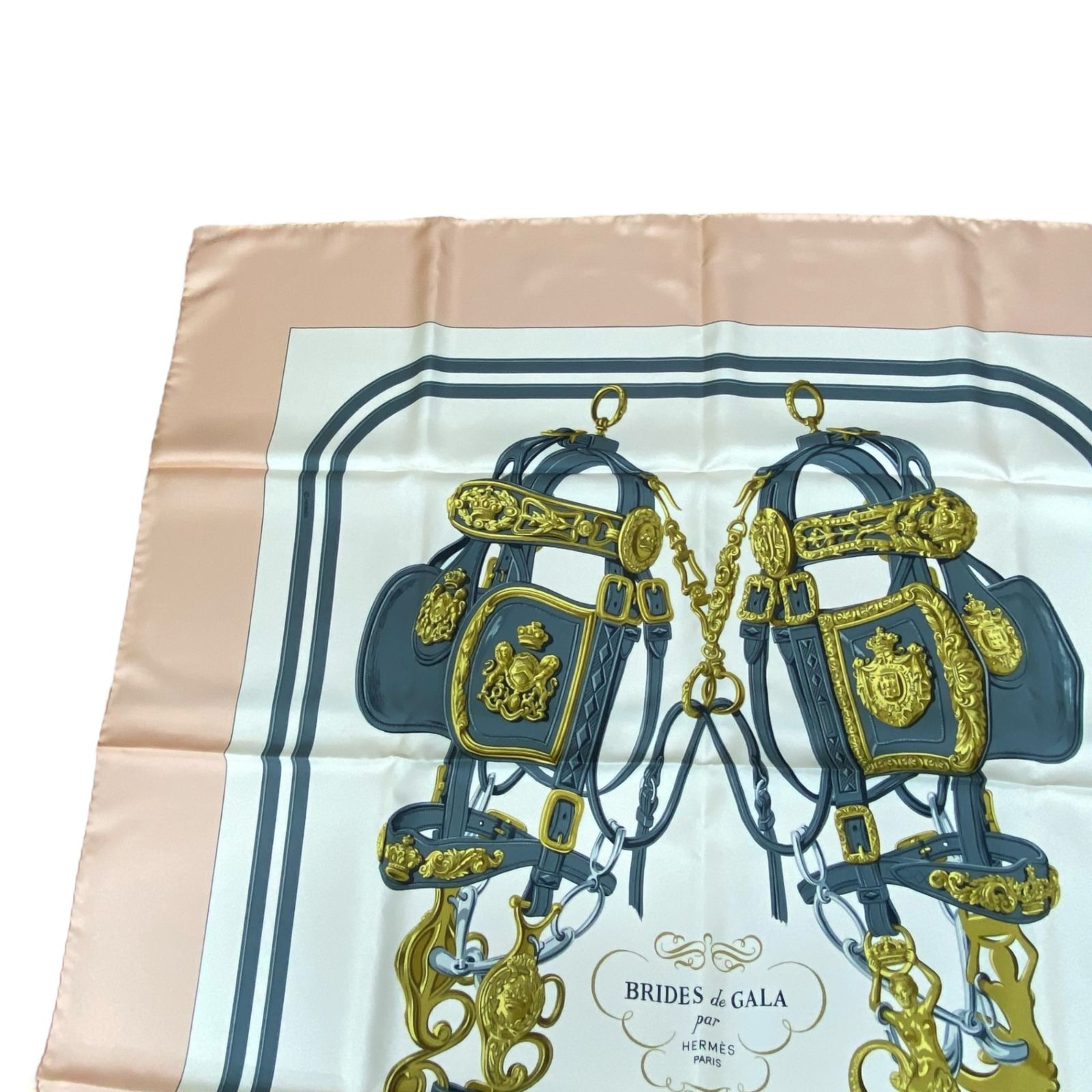  HERMES エルメス カレ90 シルク スカーフ BRIDES DE GALA ブライド-ガラ ピンク き バンダナ スカーフ 小物