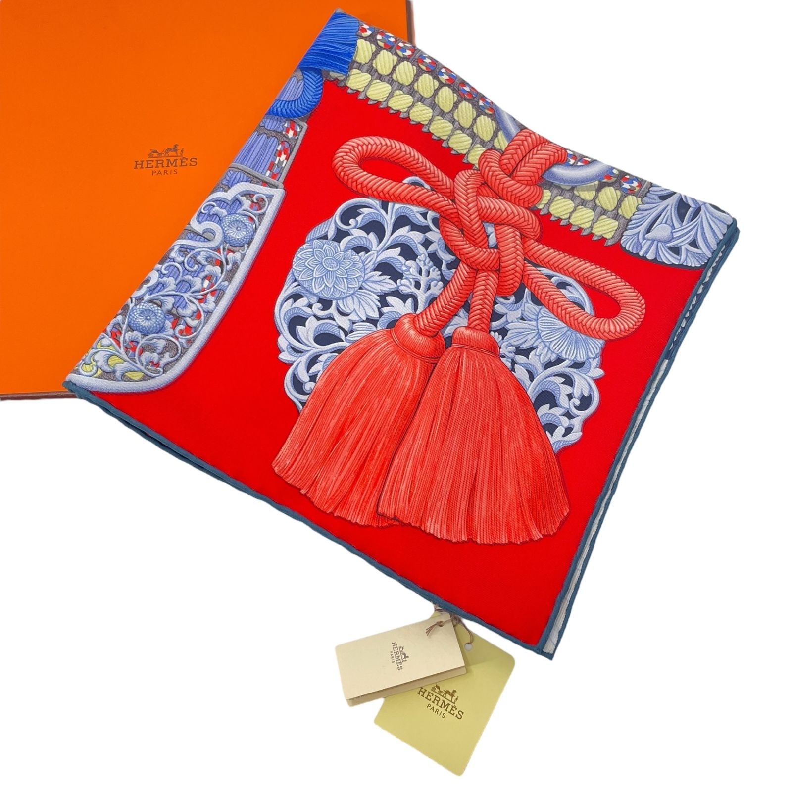 未使用品 HERMES エルメス 希少 カレ90 PARURES DE SAMOURAIS 侍の鎧兜