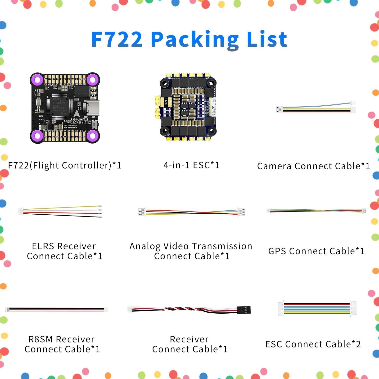 在庫処分 31 x mm 4 in 1 55 A 3-6 S フライトコントローラースタック ESCボード統合OSDモジュール付きフライトコントローラー 2-8軸マルチローター FPVドローン 固定翼飛行機用 F 722 Radiolink