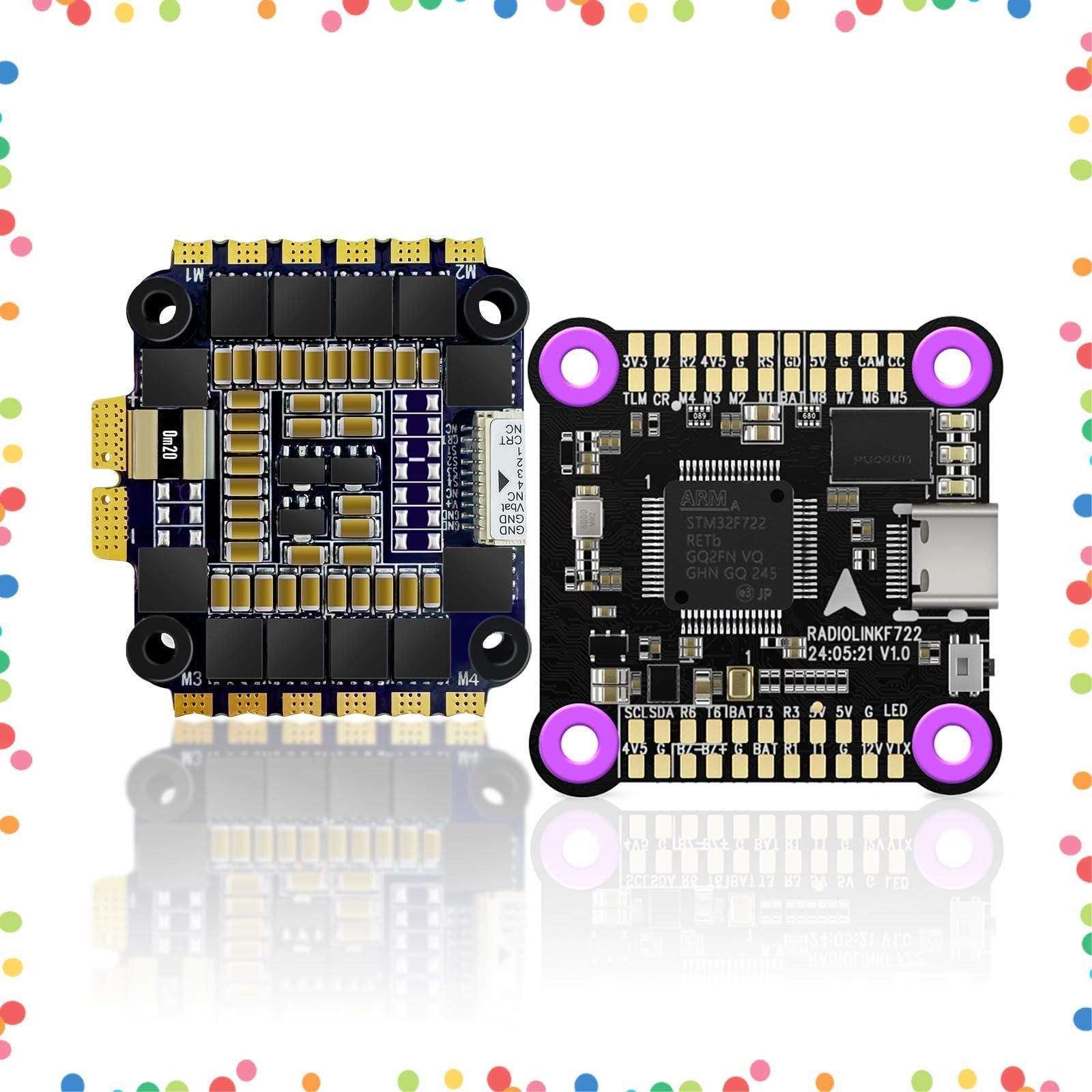 在庫処分 31 x mm 4 in 1 55 A 3-6 S フライトコントローラースタック ESCボード統合OSDモジュール付きフライトコントローラー 2-8軸マルチローター FPVドローン 固定翼飛行機用 F 722 Radiolink