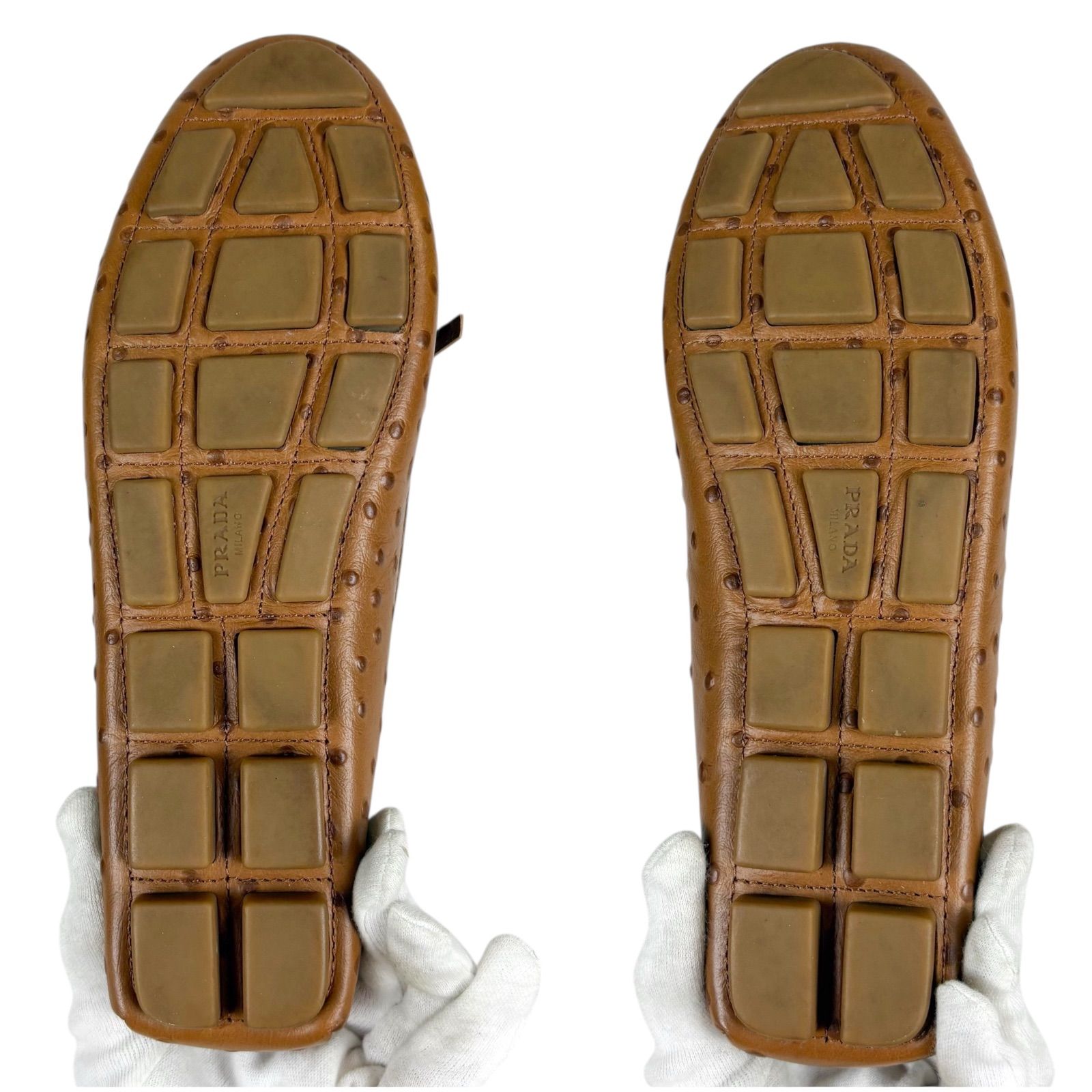 PRADA 正規品　ドライビングシューズ　レザー　ブラウン PRADA 正規品 ドライビングシューズ レザー ブラウン