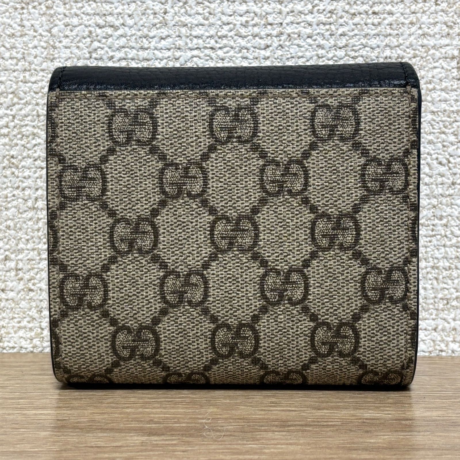 極美品✨️グッチ　GUCCI 折り財布　マーモント　スプリーム　レザー　PVC ✨極美品✨グッチ 折り財布 GGマーモント×GGスプリーム PVC×レザー
