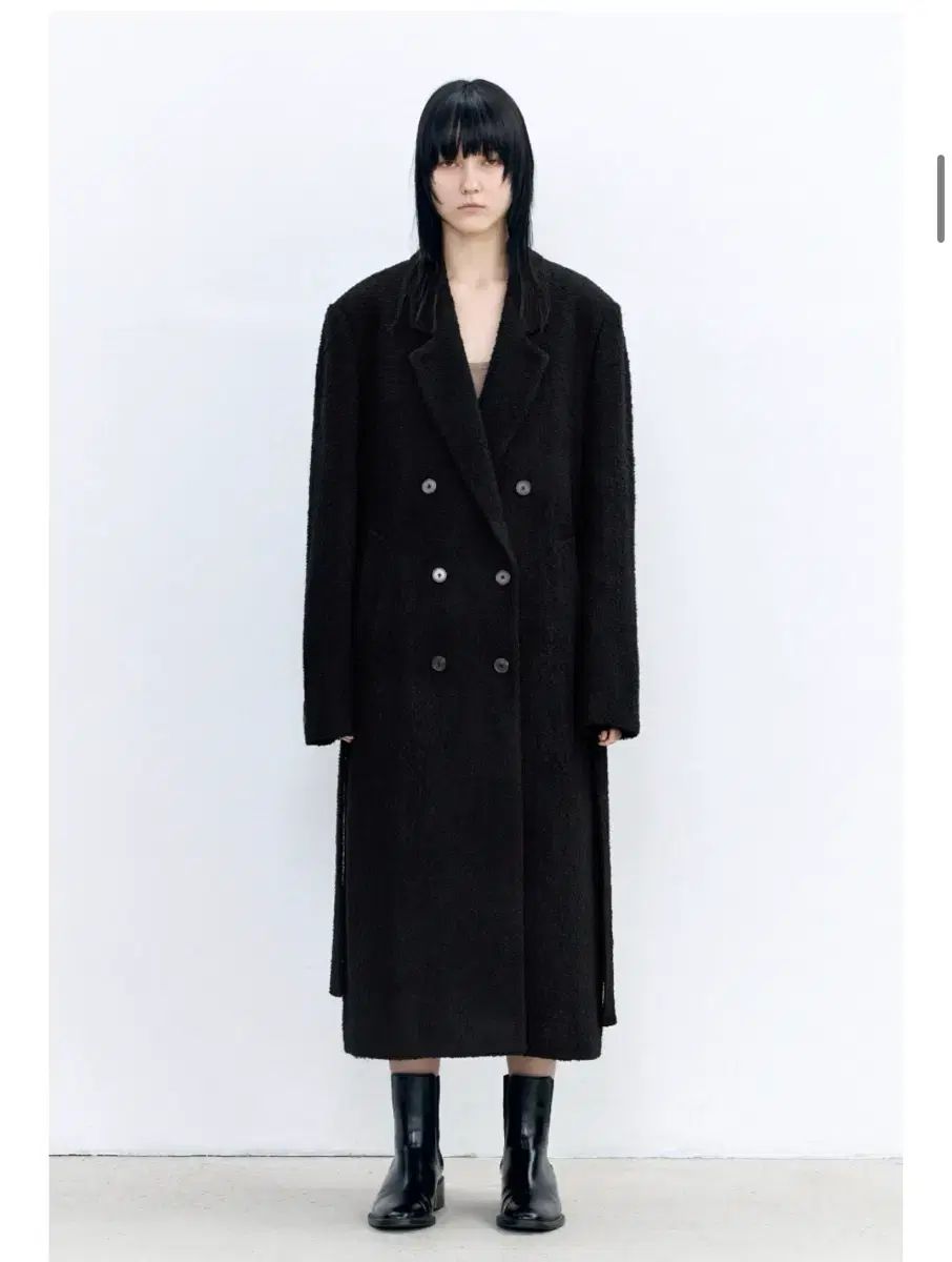 INSILENCE ウィメンズ ローブ ダブル コート ブラック