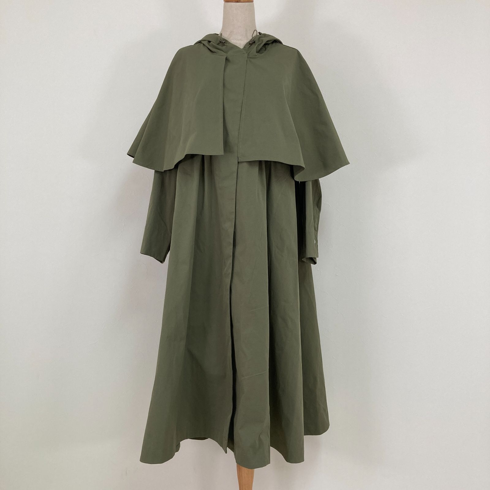 a.no.ne.ne. フーディケープコート ロングコート レディース サイズF カーキ系 アノネネ AS KNOW
