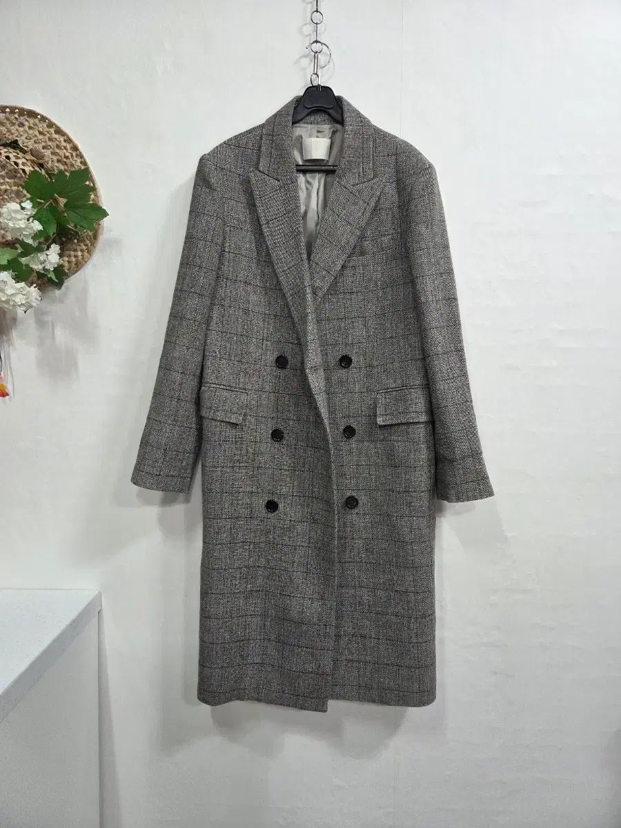 BLOSSOM チェック ダブル ロングコート 90