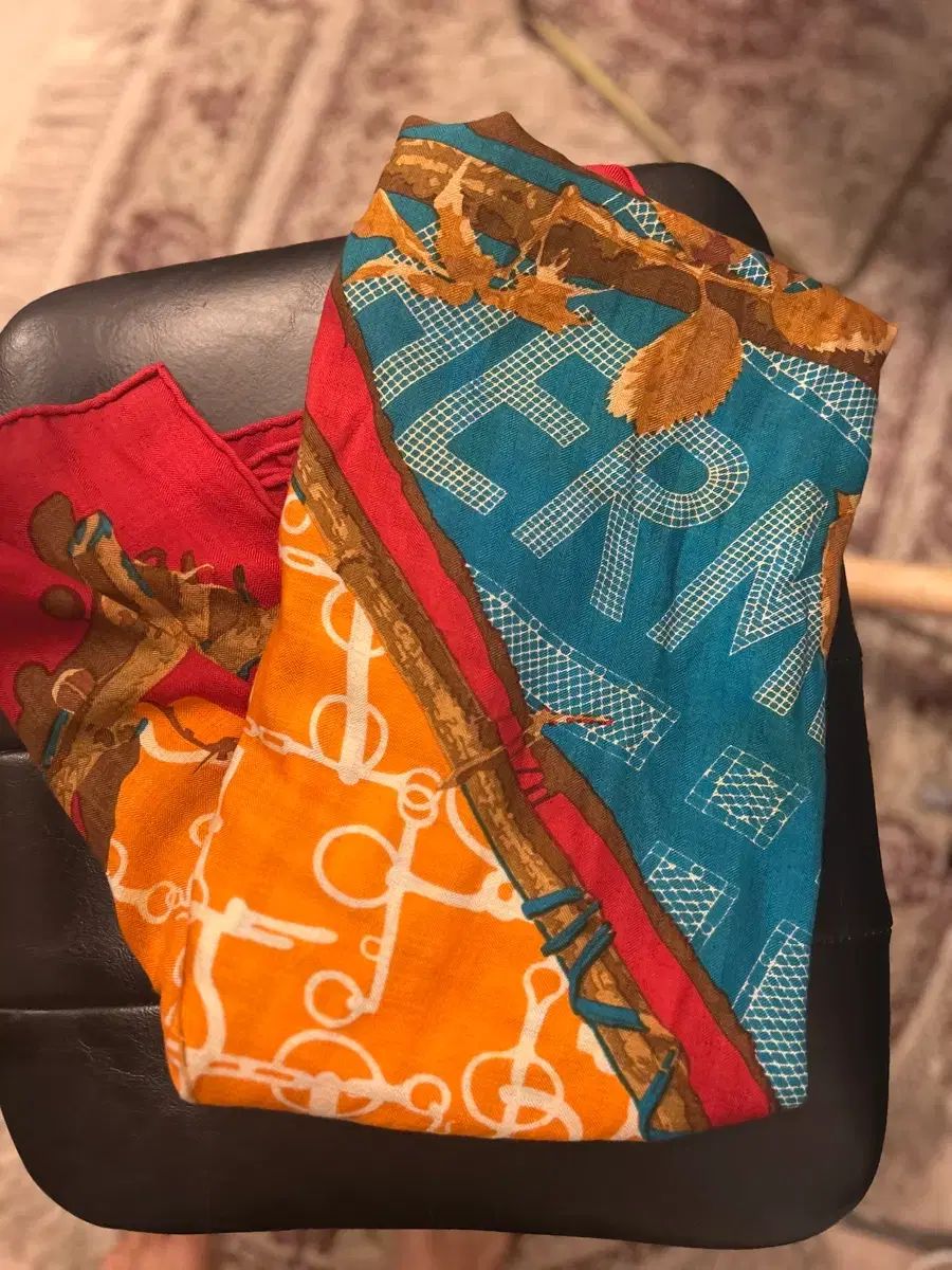  エルメス カシミア スカーフ兼ショール バンダナ スカーフ 小物