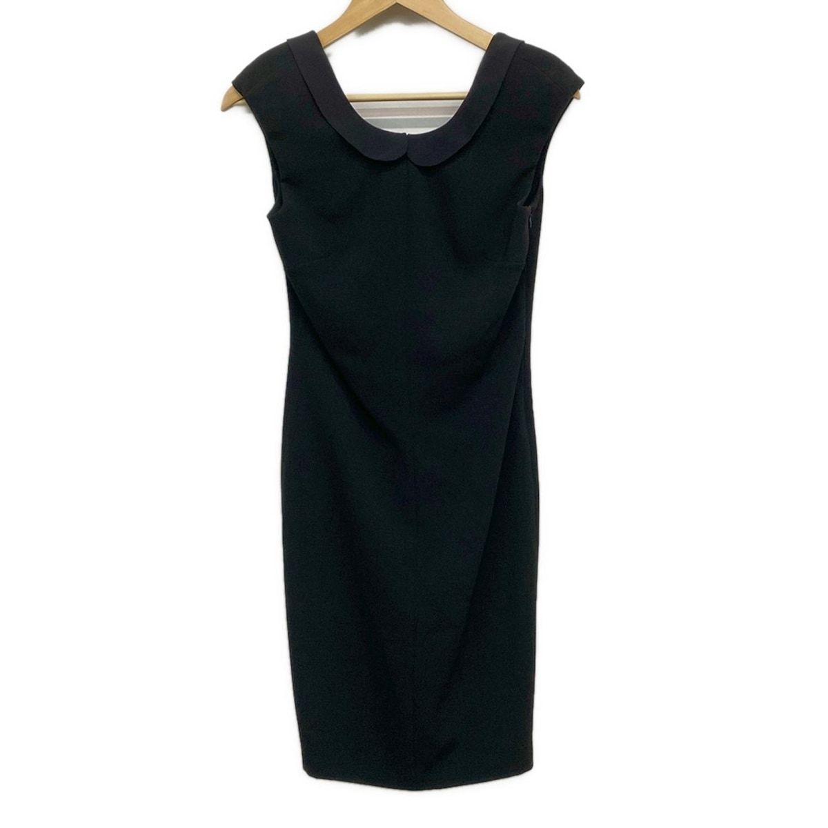 miumiu ミュウミュウ ワンピース サイズ38 S レディース - 黒 クルーネック|ノースリーブ|ひざ丈|フリル