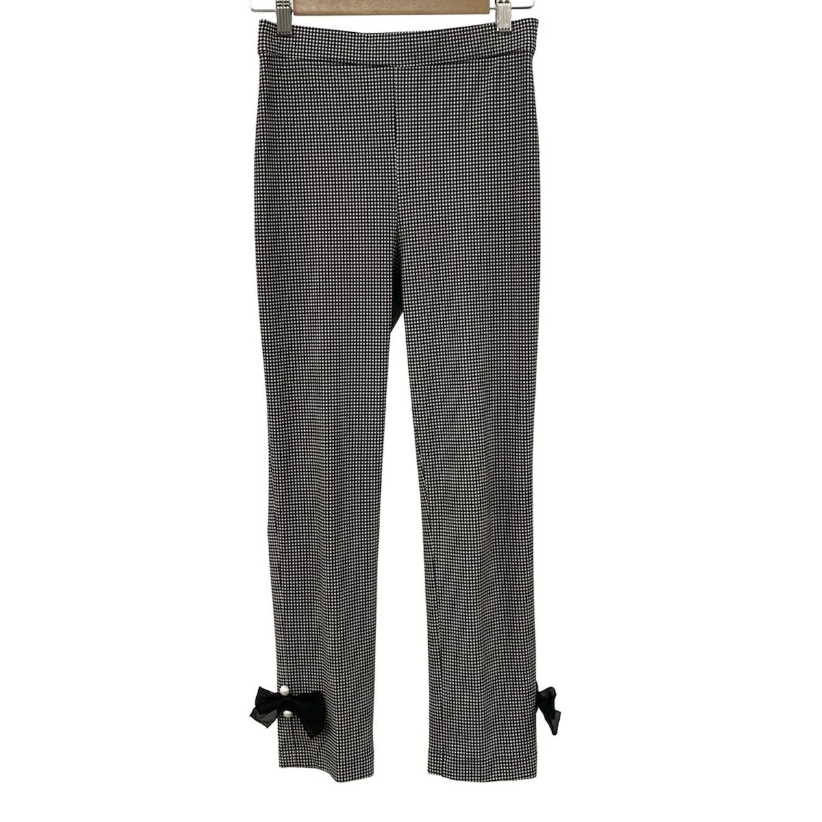 M S GRACY エムズグレイシー パンツ サイズ36 レディース - 黒×白 フルレングス|千鳥格子柄