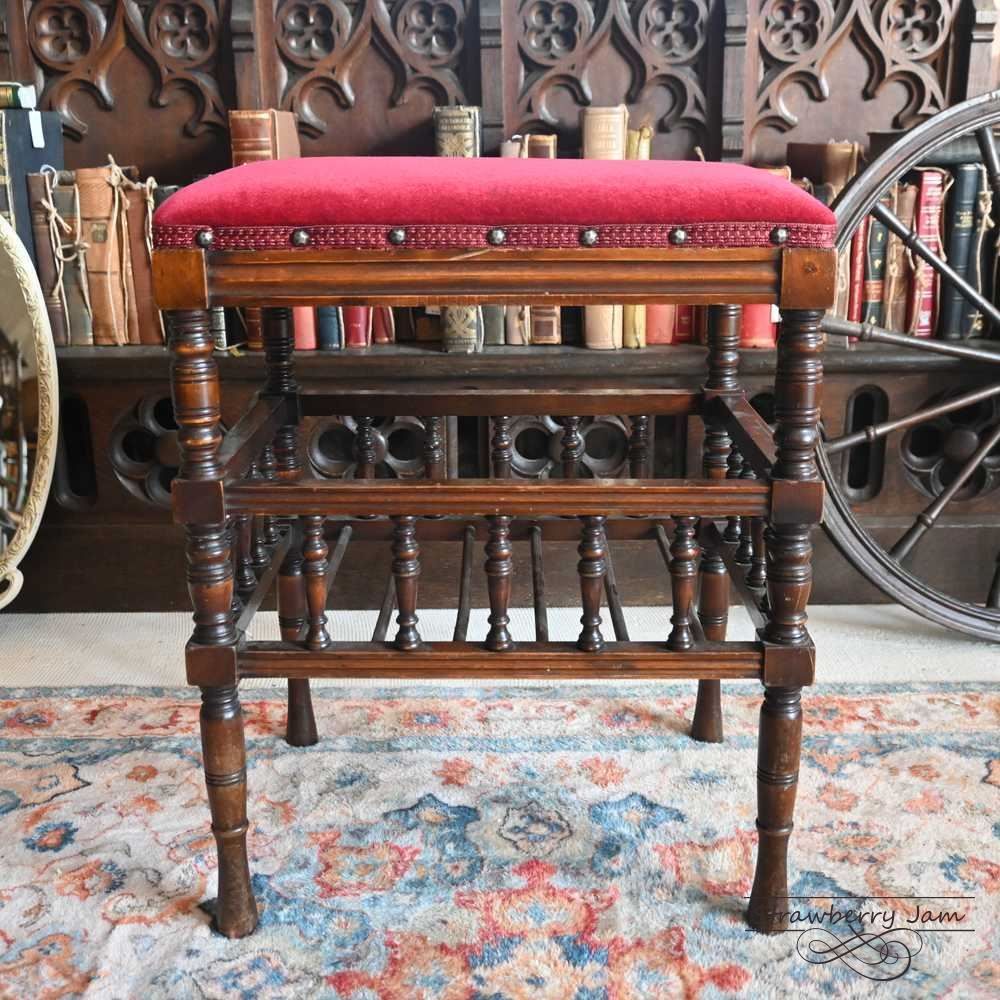 L3705-17 英国アンティーク ベンチ スツール ピアノスツール 収納