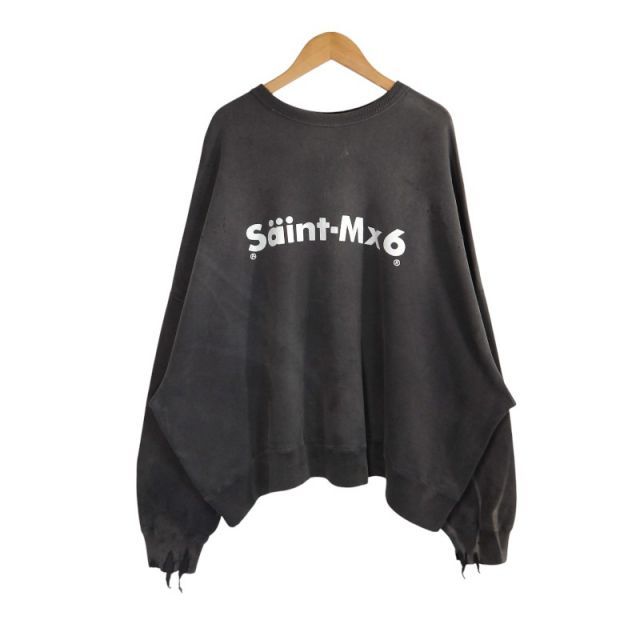 SAINT Mxxxxxx 24 aw CREW SWT|CHAOS| サイズL SM-YS 1-0000-034 セントマイケル クルー スウェット カオス トレーナー トップス ダメージ加工