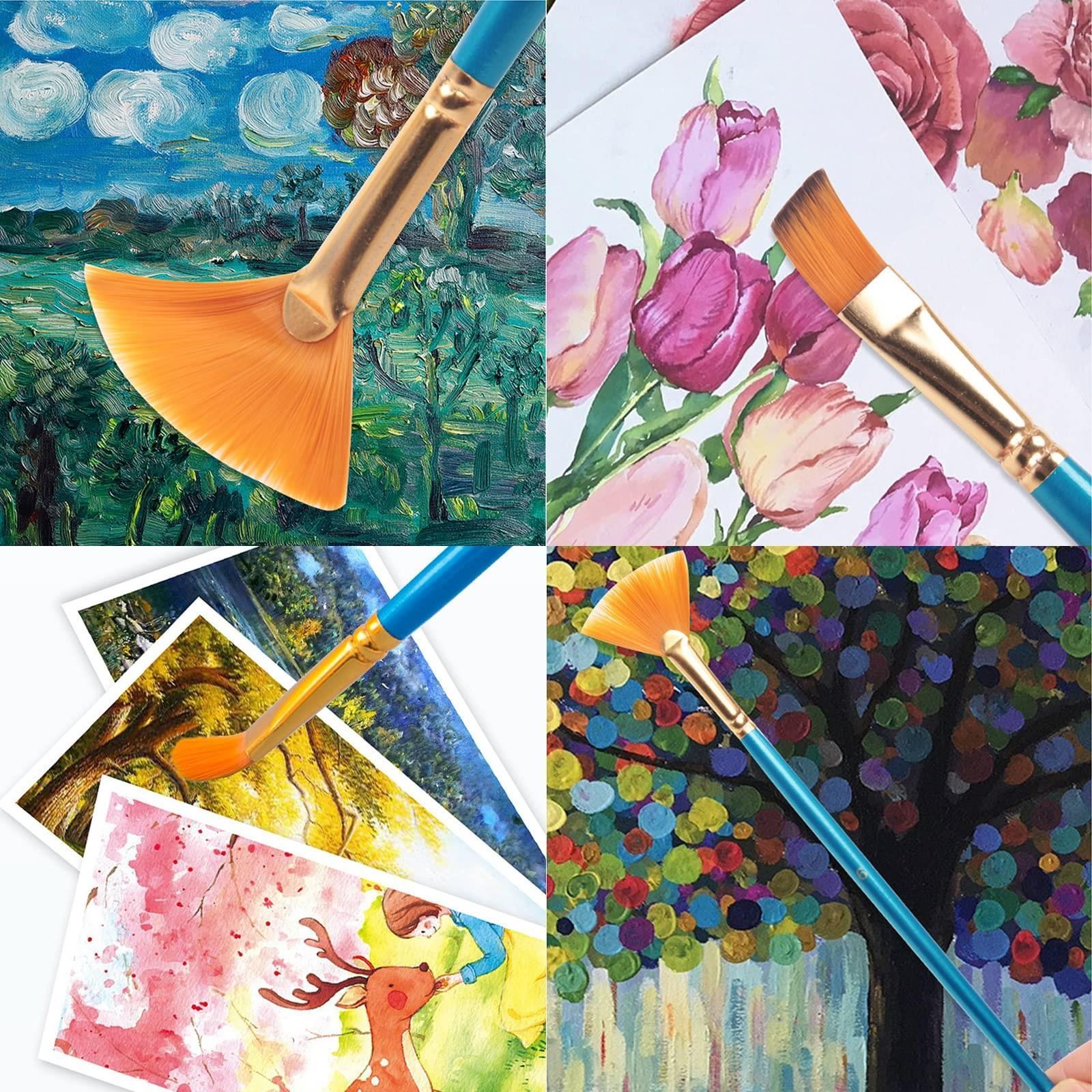 SHULLIN 10本セットナイロンの毛画筆 ペイントブラシ 画材筆 多用途