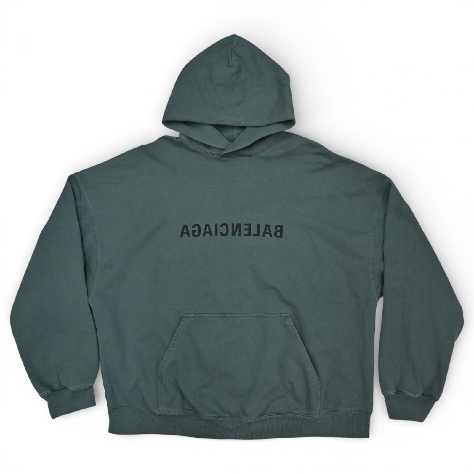 バレンシアガ ミラーロゴプリント フーディー パーカー Aランク ba 8829 nn