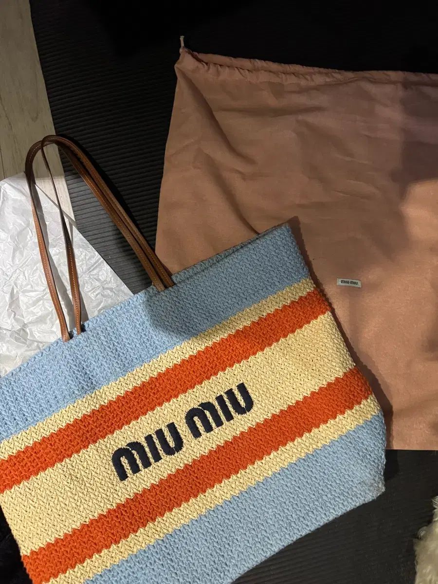 ミュウミュウ Miu ラフィア アンド コットン トートバッグ モデル名
