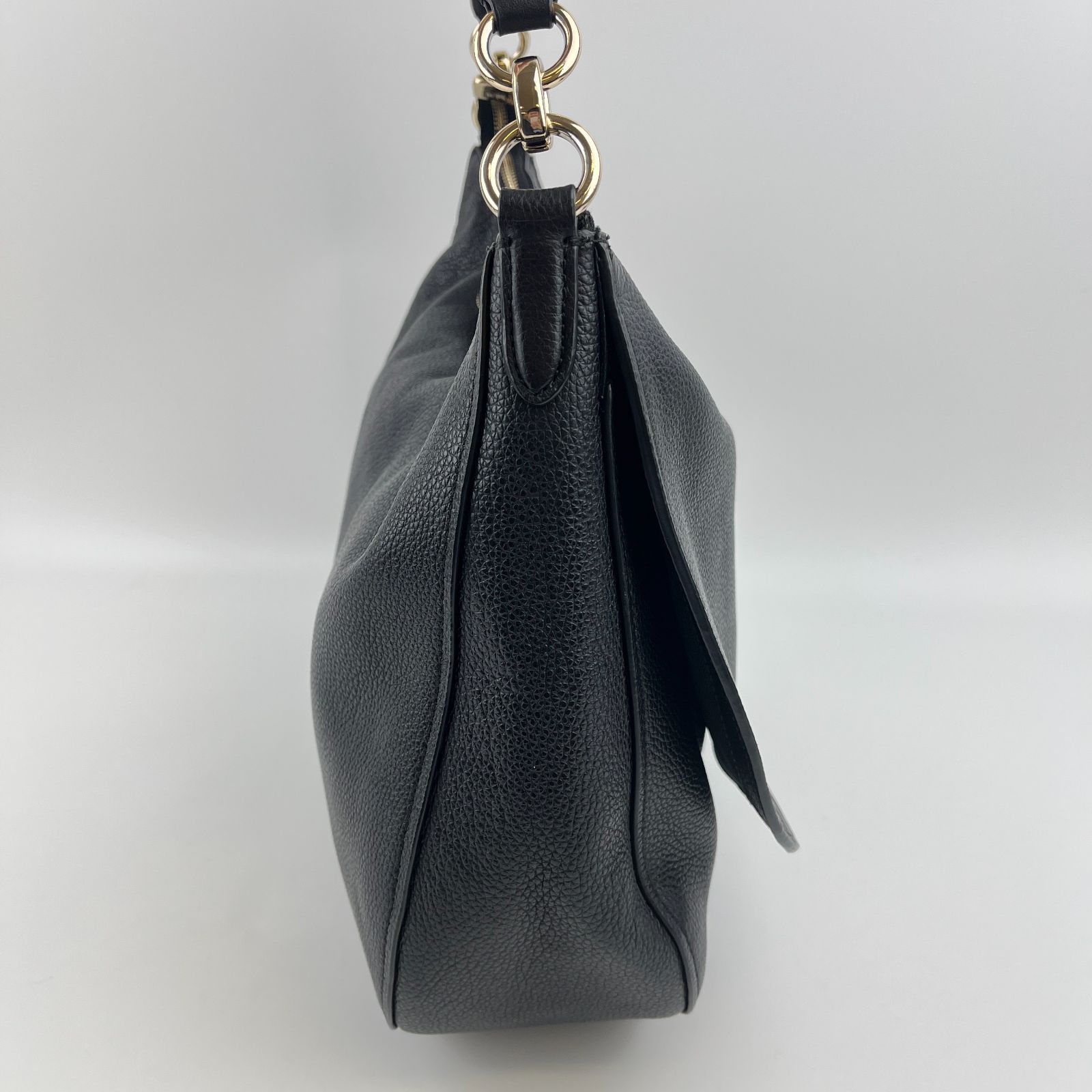 中古】COACH コーチ ショルダーバッグ ブラック レザー ヴィンテージ 