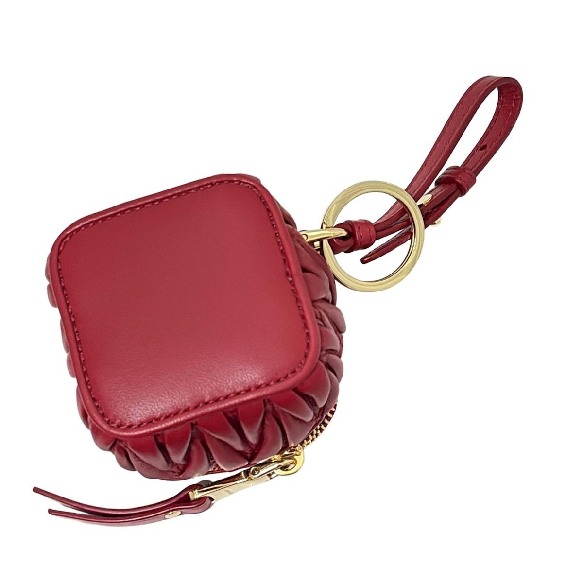 miumiu ミュウミュウ キーホルダー チャーム - ボルドー×ゴールド コインケース