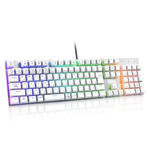 日本語配列 e元素メカニカル式ゲーミングキーボード 赤軸 青軸を採用 フルサイズ109キー Type C USB有線接続 全キー防衝突 RGB発光LEDバックライト付き Windows Mac OS対応 オフィス ゲーム用JP配 f 4 ada 754