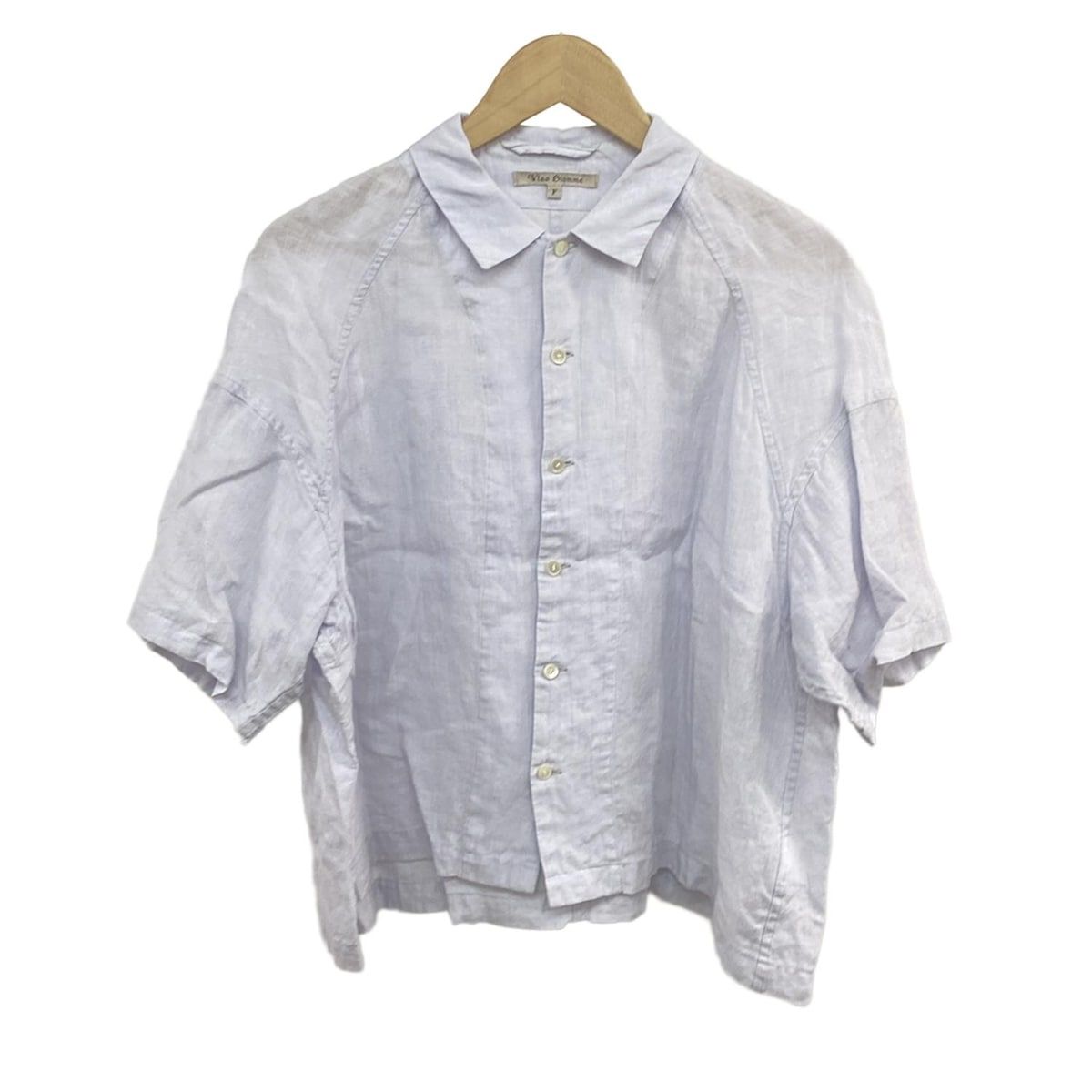 VlasBlomme ブラスブラム 七分袖シャツブラウス サイズF レディース - ライトブルー 麻
