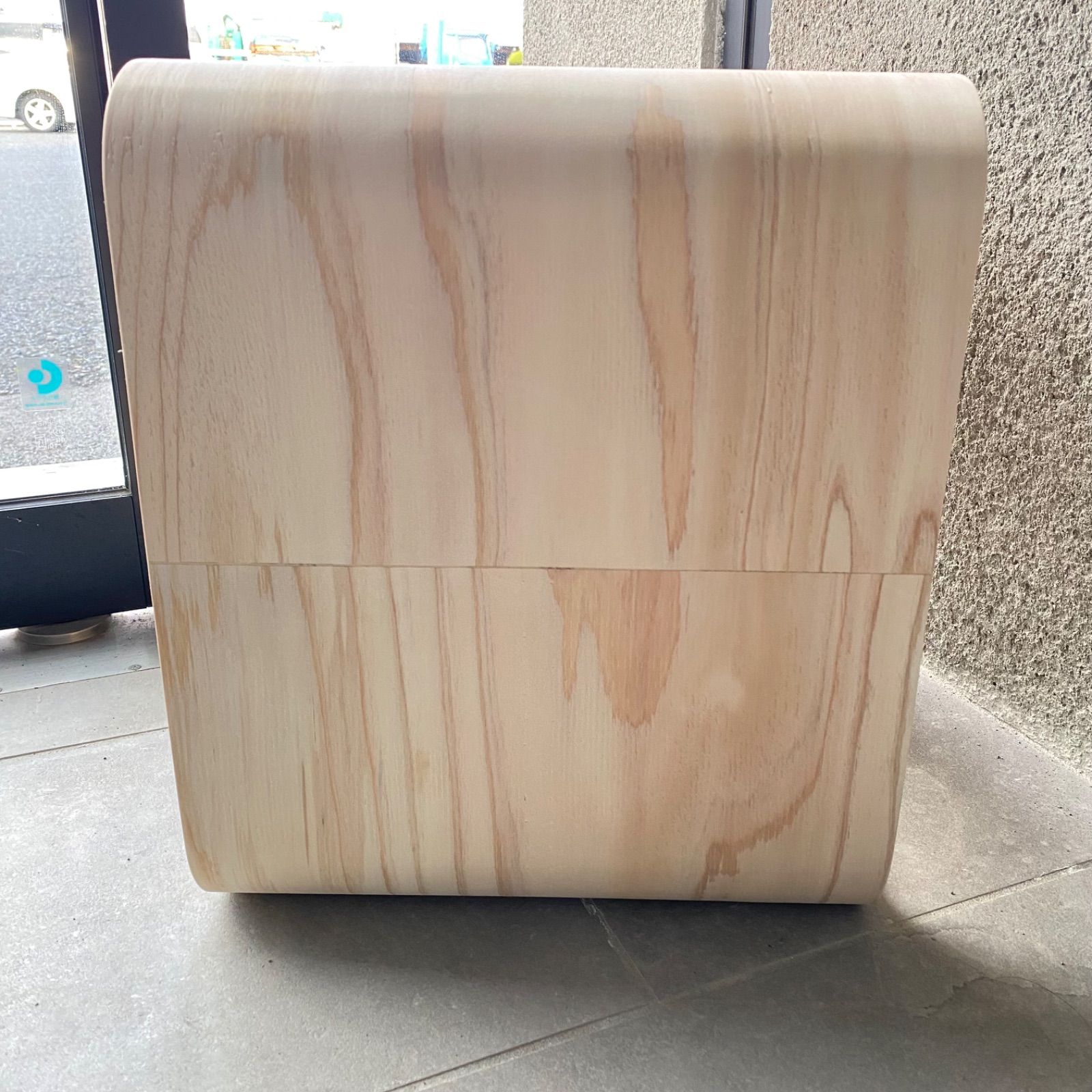 補修あり】 R型シェルフ（角がない 合板 曲線 カーブ 大き目 木製品