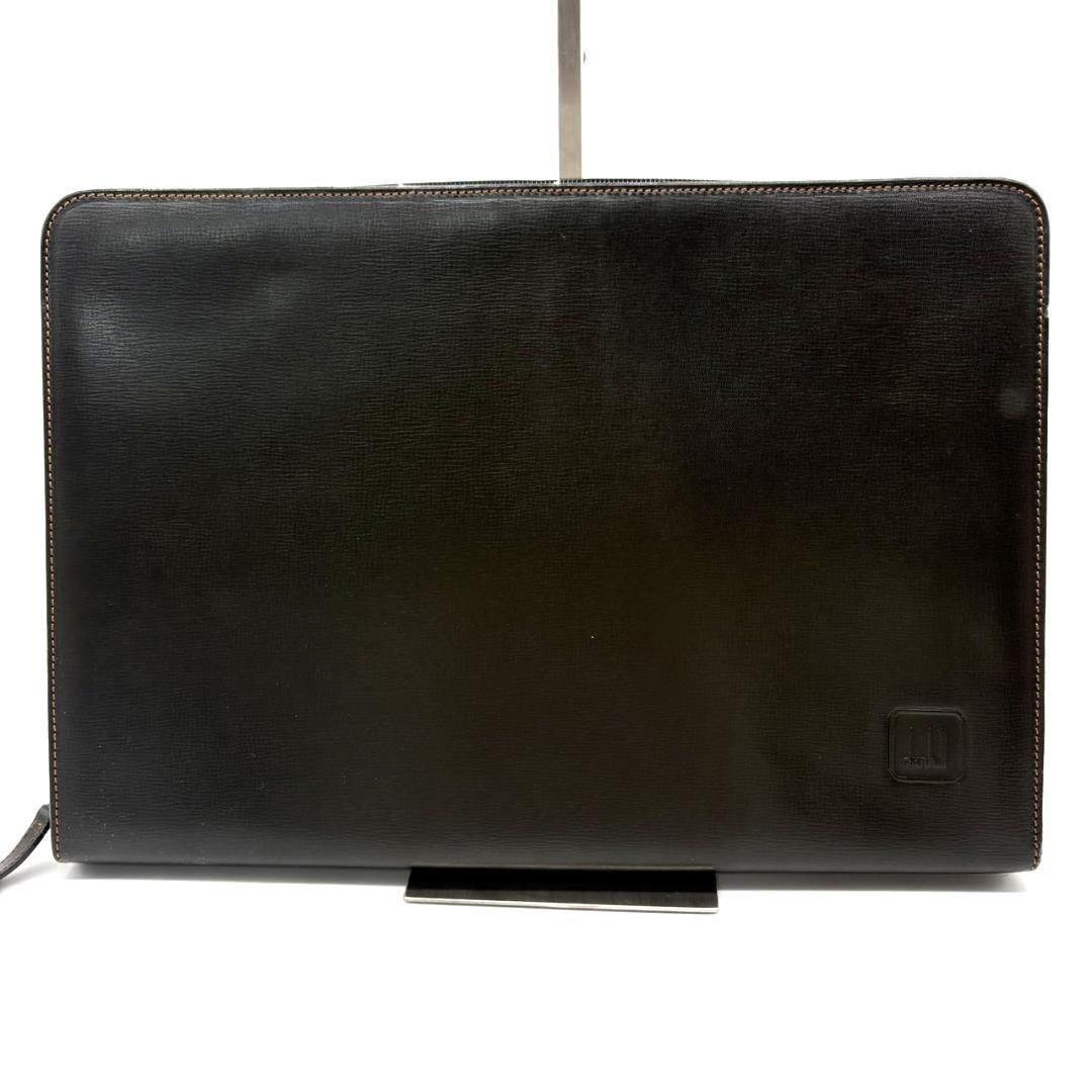 ダンヒル dunhill ブリーフケース 大型 レザー ブラック ラウンド