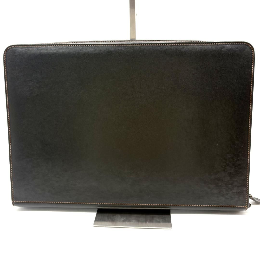 ダンヒル dunhill ブリーフケース 大型 レザー ブラック ラウンド