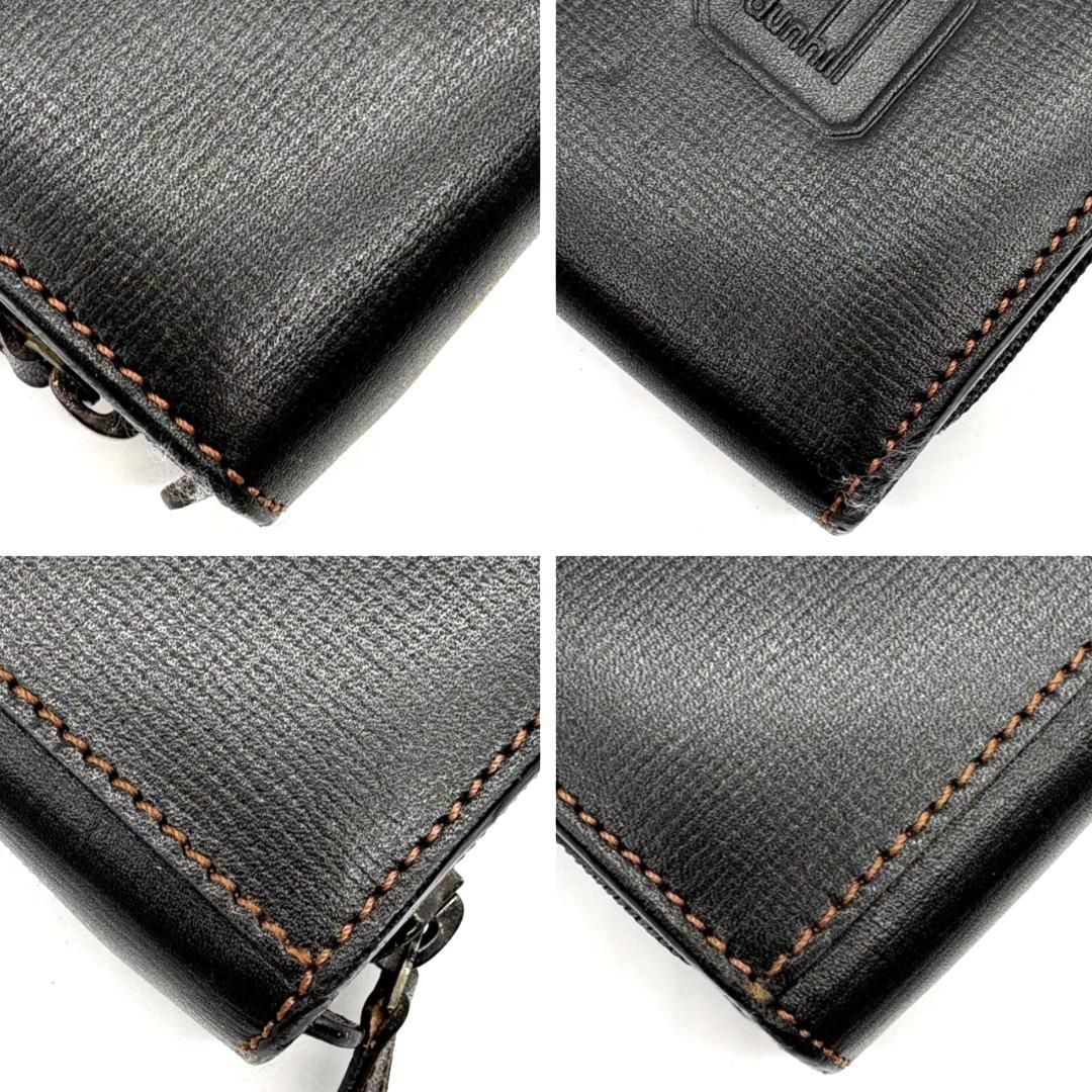 ダンヒル dunhill ブリーフケース 大型 レザー ブラック ラウンド