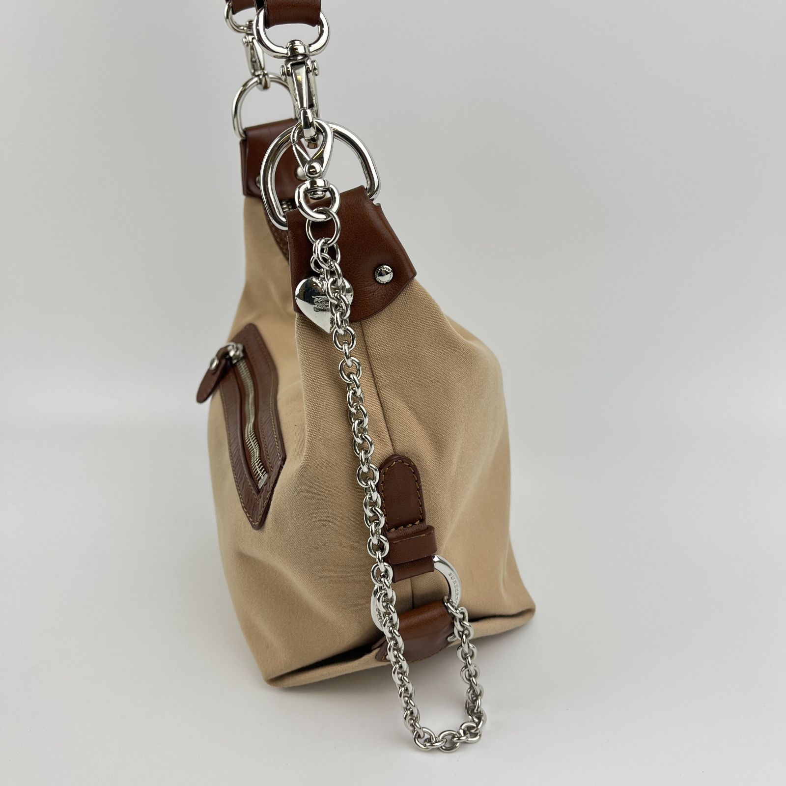 中古】BURBERRY バーバリー ショルダーバッグ ベージュ キャンバス